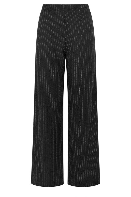 LTS Tall Women's Black & White Pinstripe Wide Leg Trousers | Long Tall Sally 5
