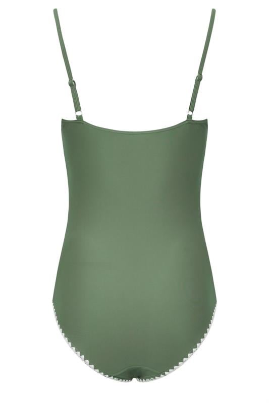 LTS Tall Khaki Green Stitched Swimsuit | Long Tall Sally 7