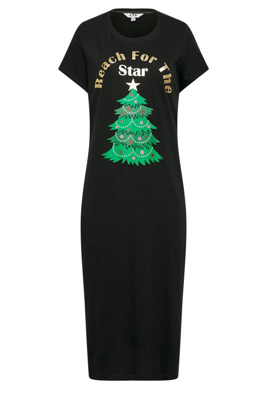 LTS Tall Black 'Reach For The Star' Christmas Nightdress | Long Tall Sally 6
