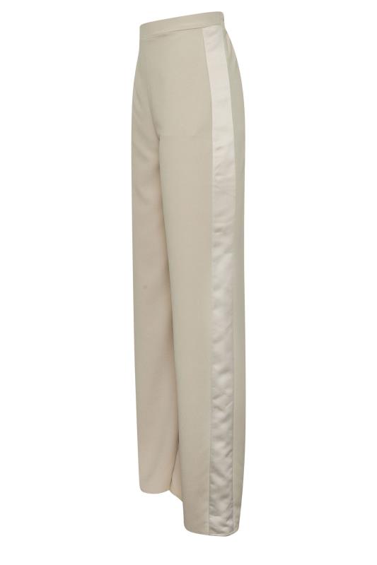 LTS Tall Women's Stone Brown Satin Side Stripe Trousers | Long Tall Sally 3