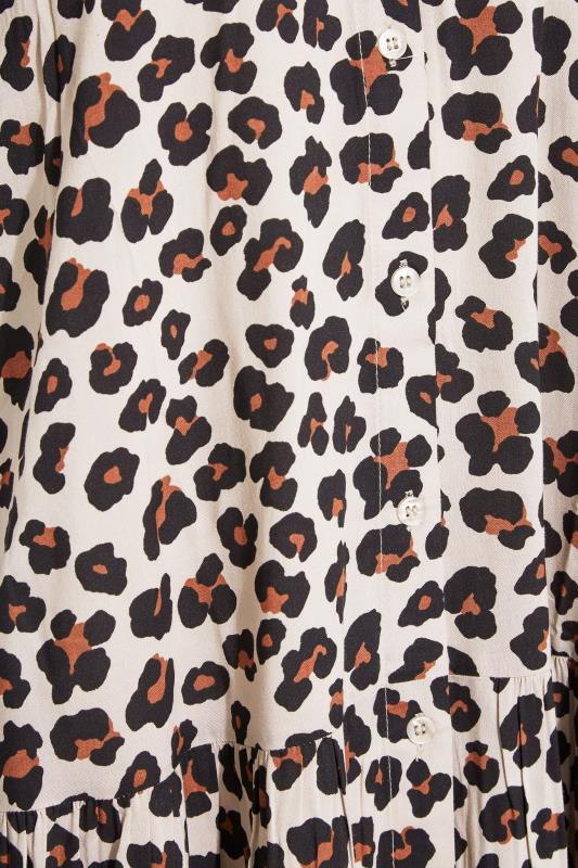 LTS Tall Women's Beige Brown Leopard Print Tiered Tunic Top | Long Tall Sally 5