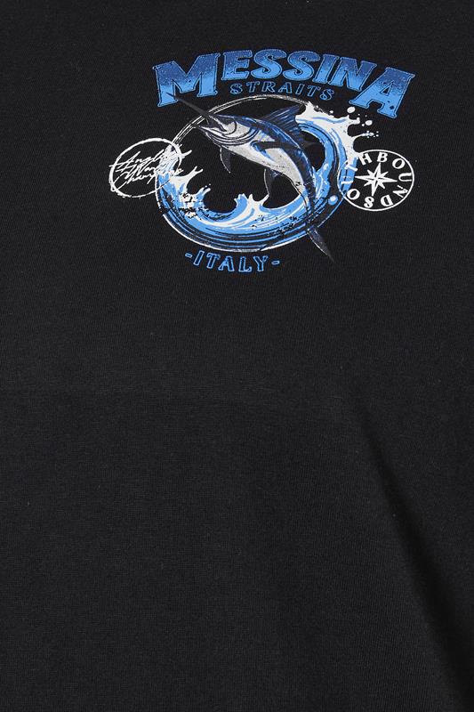 BadRhino Big & Tall Black 'Messina Straits' Graphic T-Shirt | BadRhino 8