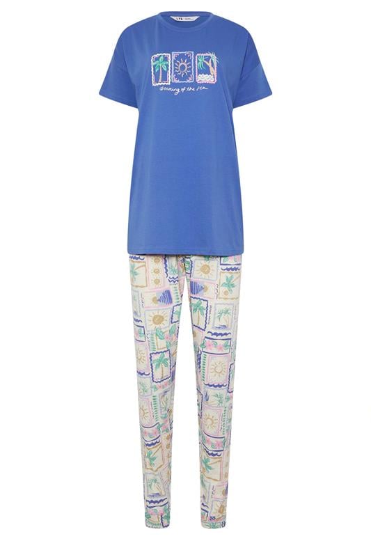 LTS Tall Women's Blue 'Dreaming Of The Sea' Slogan Pyjama Set | Long Tall Sally 5