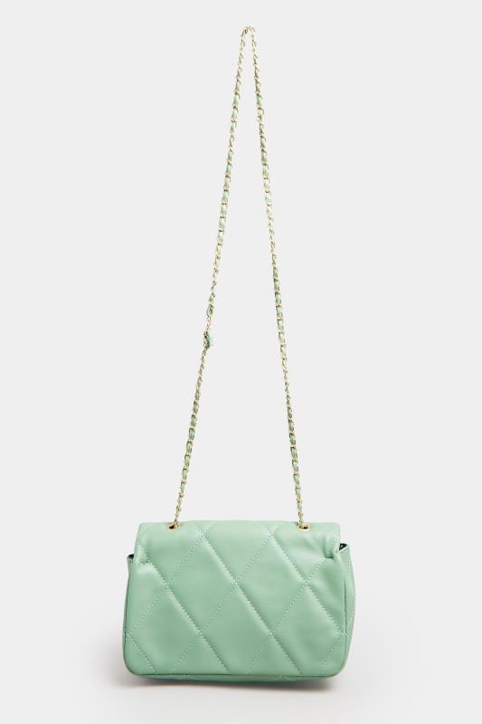 Green Studded Quilted Chain Bag | Yours Clothing 4