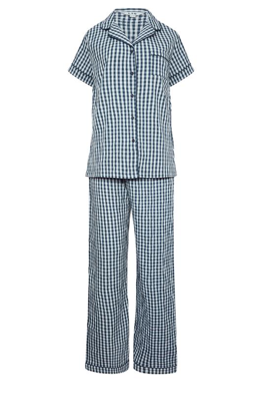 LTS Tall Women's Navy Blue Check Print Pyjama Set | Long Tall Sally 6