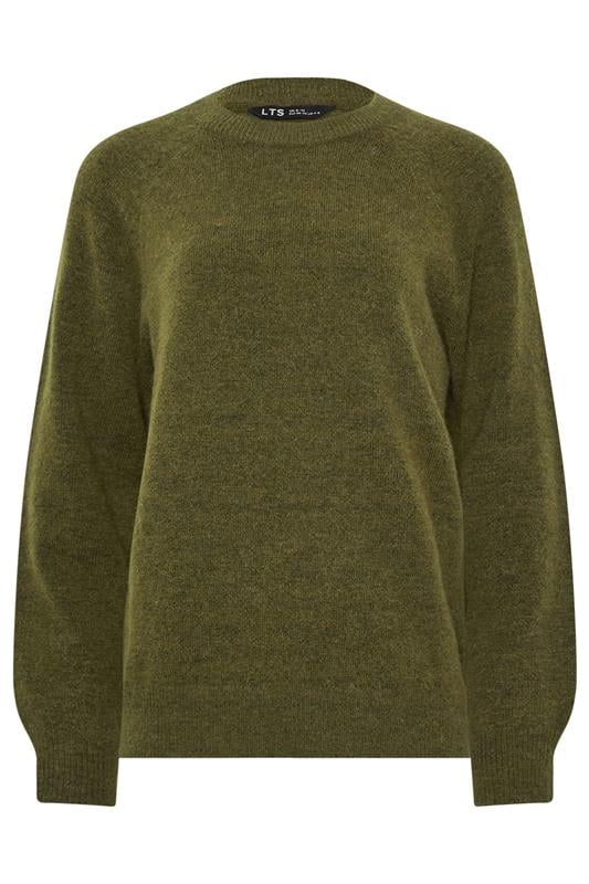 LTS PREMIUM Tall Olive Green Knitted Jumper 5