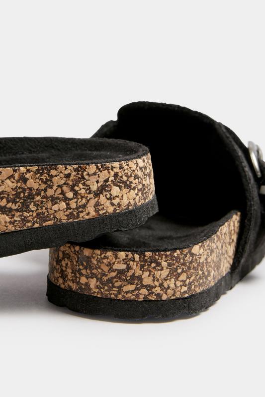 Black Faux Suede Clogs In Extra Wide EEE Fit | Yours Clothing 4