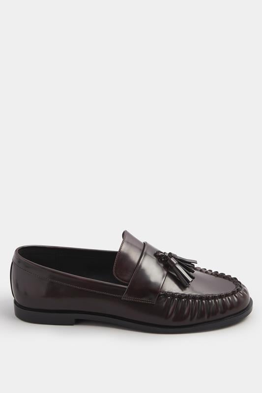 LTS Dark Red Patent Tassel Flat Loafers | Long Tall Sally 2