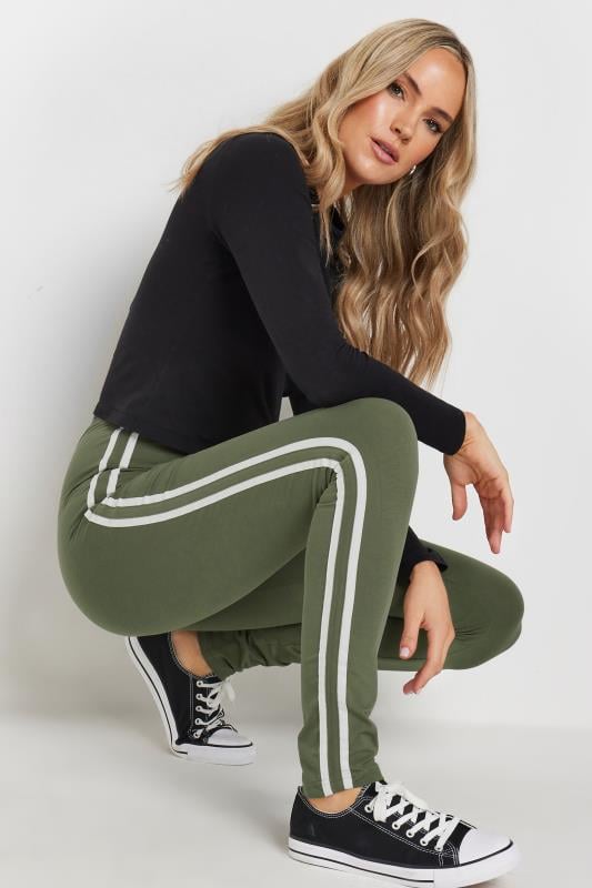 Tall  LTS Tall Khaki Green Stripe Leggings