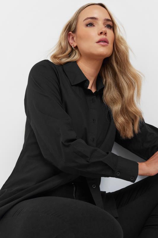 LTS Tall Women's Black Fitted Cotton Shirt | Long Tall Sally 4