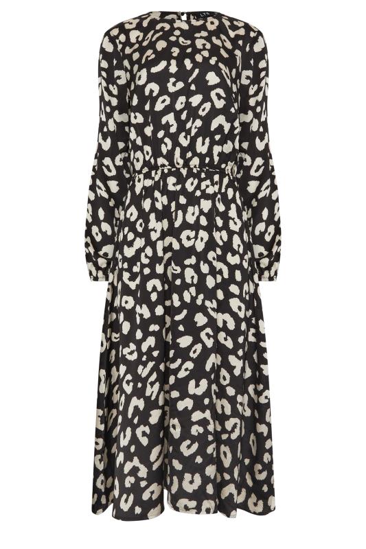 LTS Tall Women's Black Animal Print Midi Tea Dress | Long Tall Sally 6