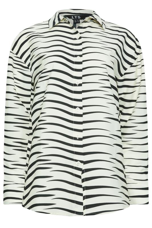 LTS Tall White & Black Zebra Print Classic Collar Shirt | Long Tall Sally  5