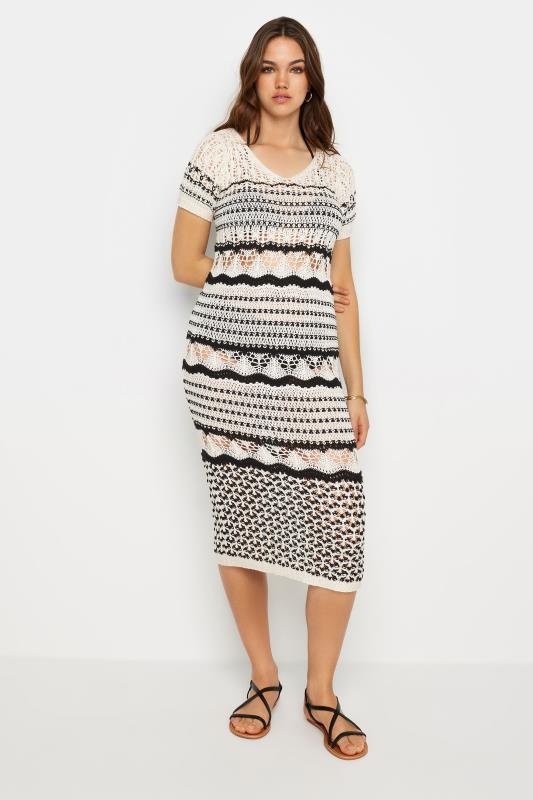 LTS Tall Women's White Crochet Midi Beach Dress | Long Tall Sally 3