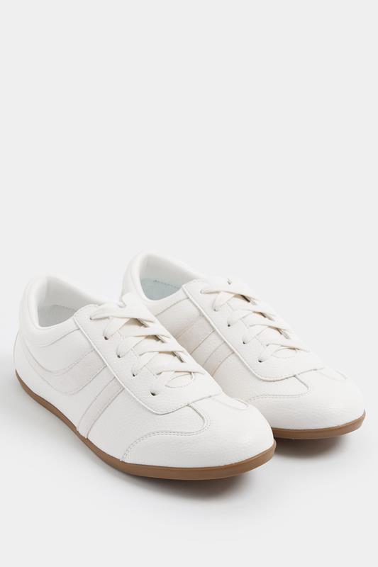 LTS Ivory White Retro Stripe Trainers In Standard Fit