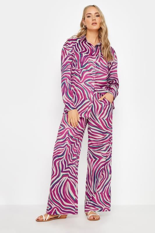LTS Tall Purple Zebra Print Satin Shirt | Long Tall Sally 5
