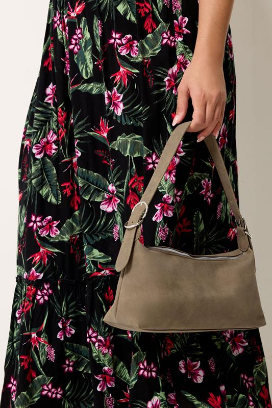 Natural Brown Faux Suede Tote Bag | Yours Clothing 1