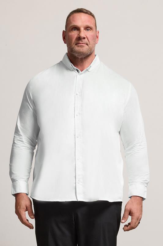 BadRhino Big & Tall 2 PACK White Long Sleeve Poplin Shirts | BadRhino 2