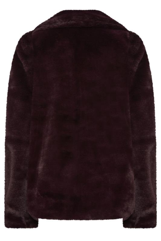 LTS Tall Dark Purple Faux Fur Coat | Long Tall Sally 7