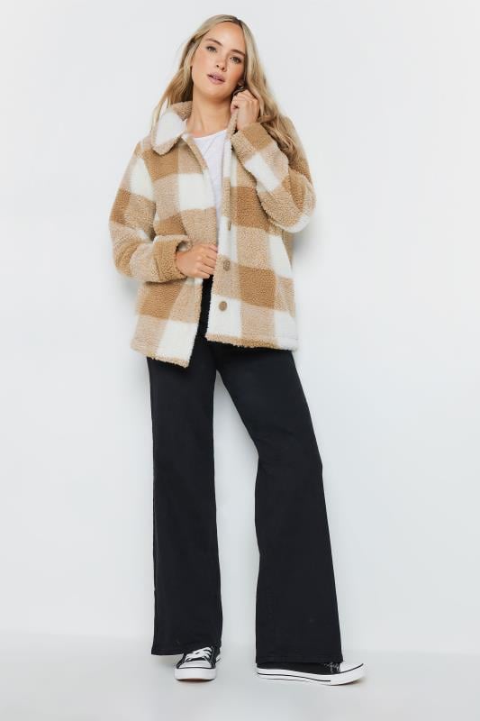 LTS Tall Natural Brown Check Fleece Jacket | Long Tall Sally 3