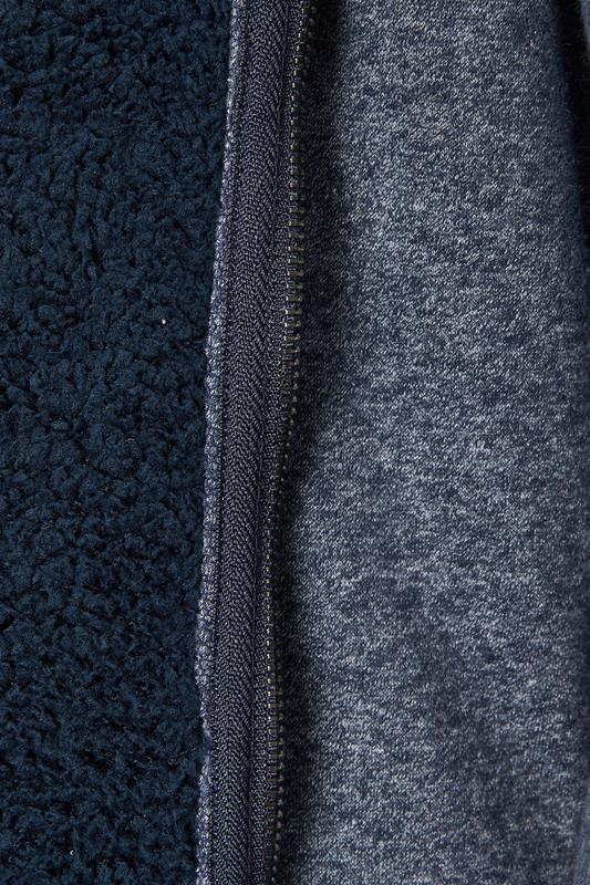 KAM Big & Tall Navy Blue Lumberjack Fleece Lined Hoodie | BadRhino 4