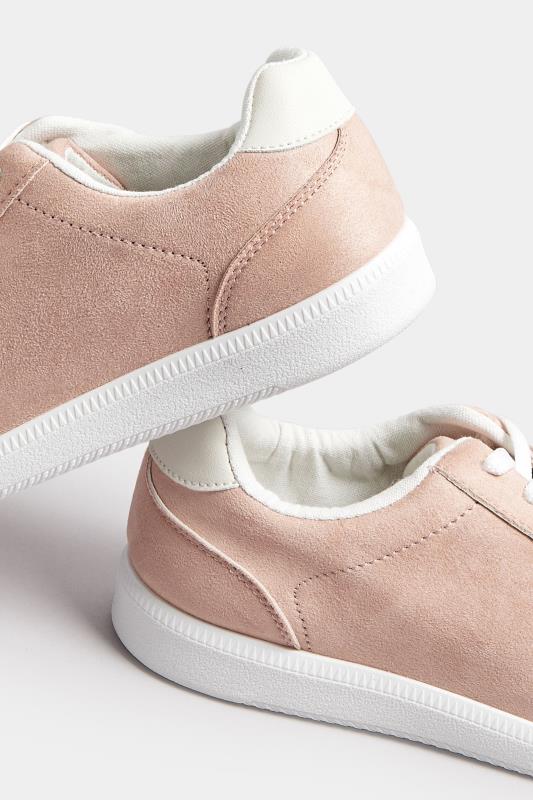 Pink Retro Trainers In Extra Wide EEE Fit | Yours Clothing 4