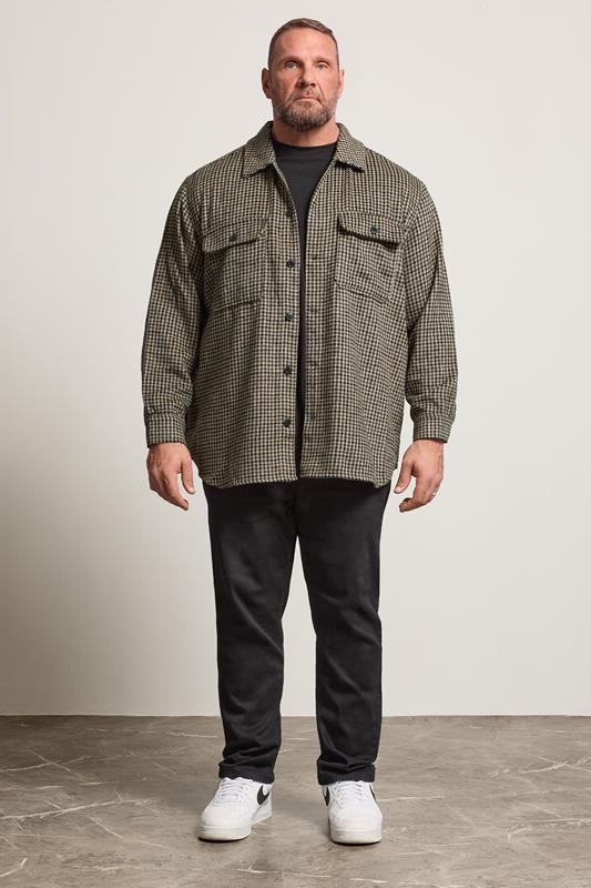 JACK & JONES Big & Tall Black Check Long Sleeve Overshirt | BadRhino 2