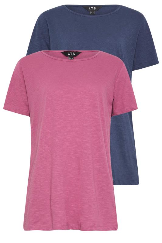 LTS Tall Womens 2 PACK Navy Blue & Pink Short Sleeve T-Shirts | Long Tall Sally 7
