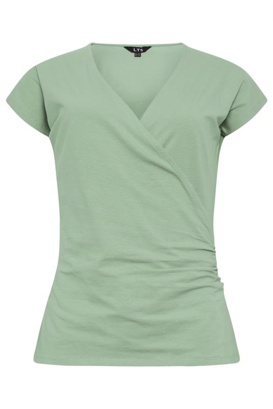 LTS Tall Women's Sage Green Short Sleeve Wrap Top | Long Tall Sally  6