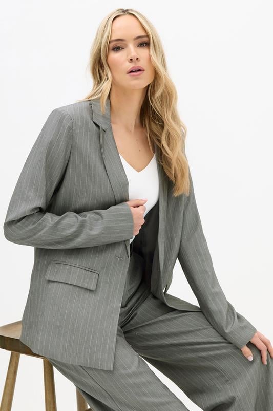 LTS PREMIUM Tall Grey Stripe Formal Blazer | Long Tall Sally 2