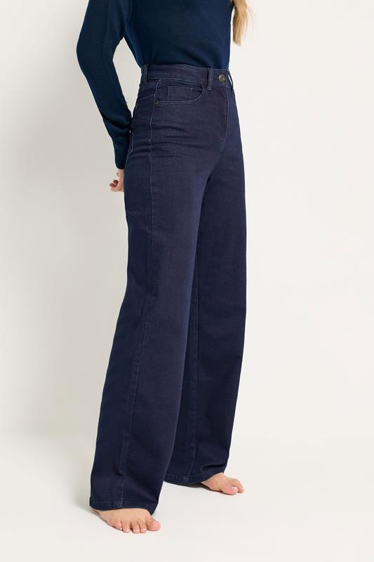 LTS Tall Women's Dark Indigo Blue Wide Leg Jeans | Long Tall Sally  2
