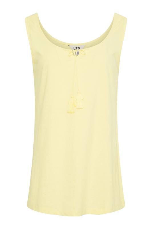 LTS Tall Women's Yellow Tassel Tie Cotton Pyjama Vest Top | Long Tall Sally  6