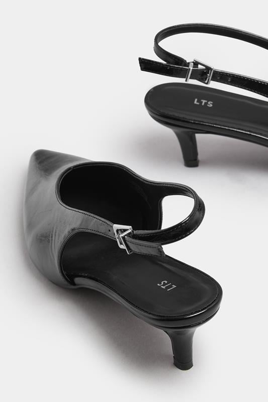 LTS Black Pointed Slingback Kitten Heel | Long Tall Sally 4