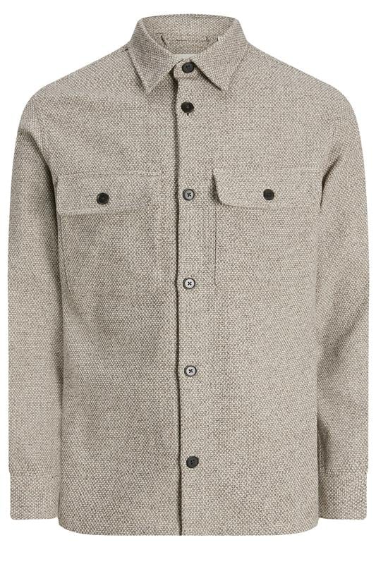 JACK & JONES Big & Tall Brown Woven Check Overshirt