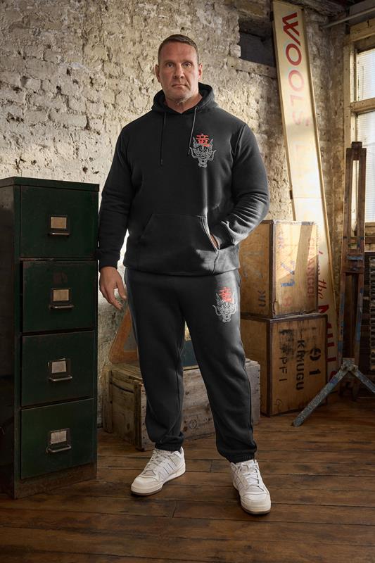 BadRhino Big & Tall Black Dragon Graphic Joggers