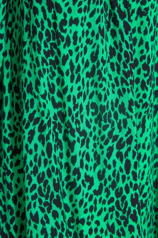 LTS Tall Women's Green Leopard Print Shirred Top | Long Tall Sally  5