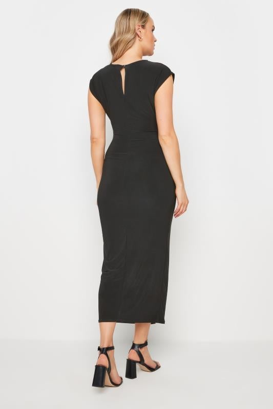 LTS Tall Women's Black Draped Buckle Detail Midaxi Dress | Long Tall Sally 3