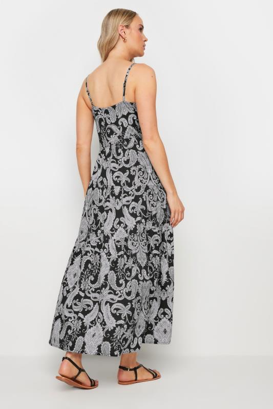 LTS Tall Women's Black Paisley Print Strappy Maxi Dress | Long Tall Sally 3