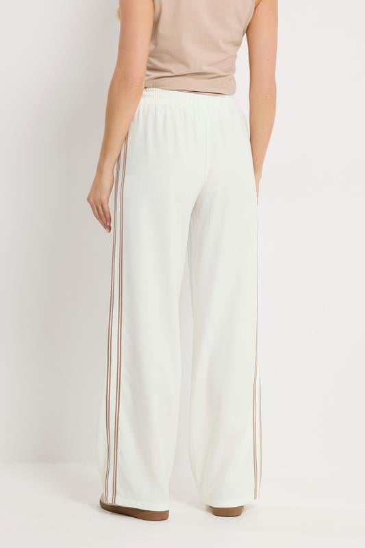 LTS Tall Women's Ivory White Side Stripe Wide Leg Trousers | Long Tall Sally 4