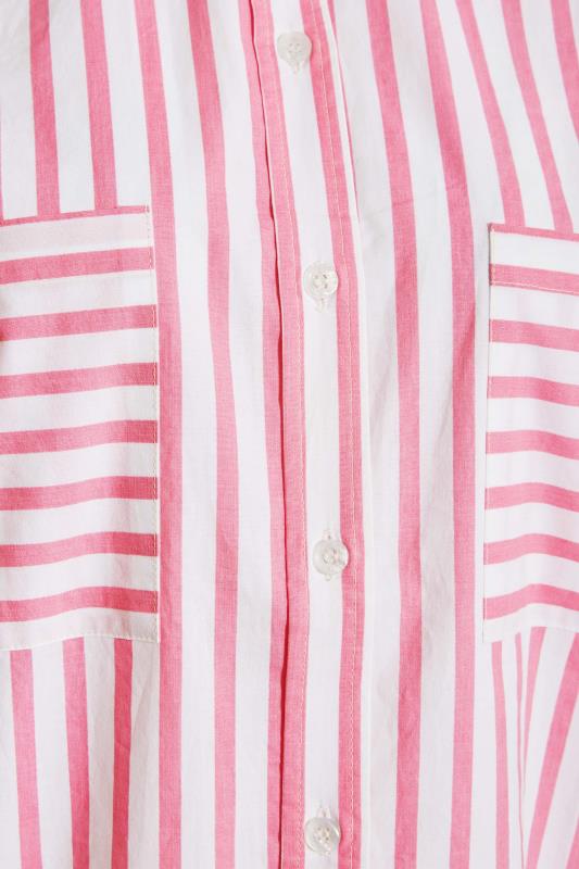 LTS Tall Women's Pink Stripe Oversized Cotton Shirt | Long Tall Sally 5