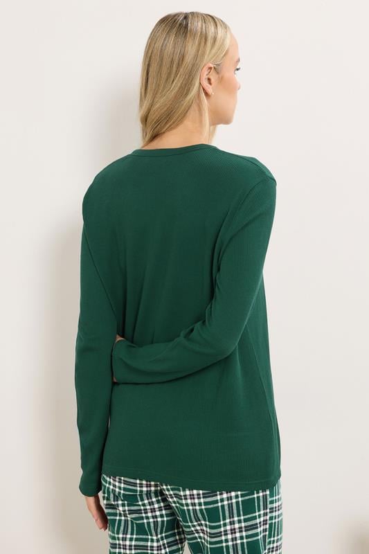 LTS Tall Green Cotton Waffle Pyjama Top | Long Tall Sally 3