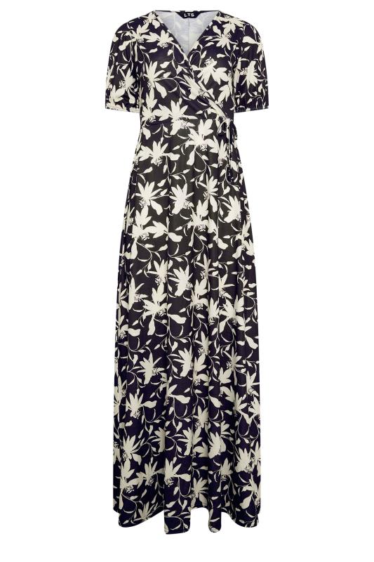 LTS Tall Womens Black Floral Print Maxi Wrap Dress | Long Tall Sally 5