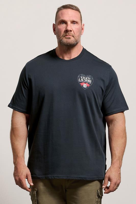 LYLE & SCOTT Big & Tall Navy Blue Laundry Graphic T-Shirt