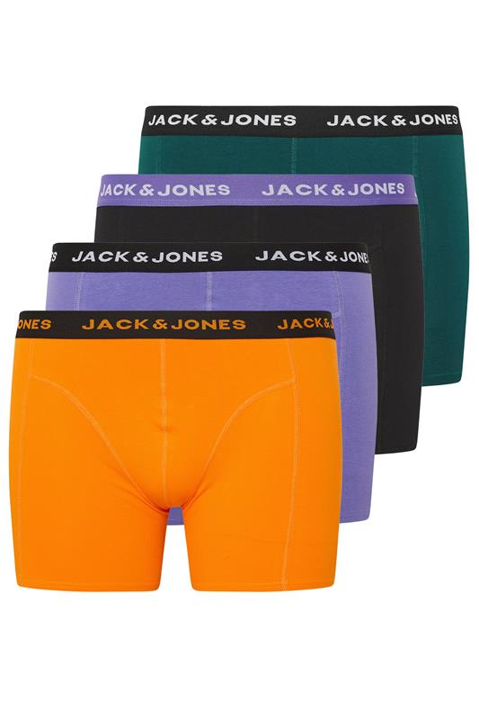 JACK & JONES Big & Tall 5 Pack Orange & Black Boxers | BadRhino 1