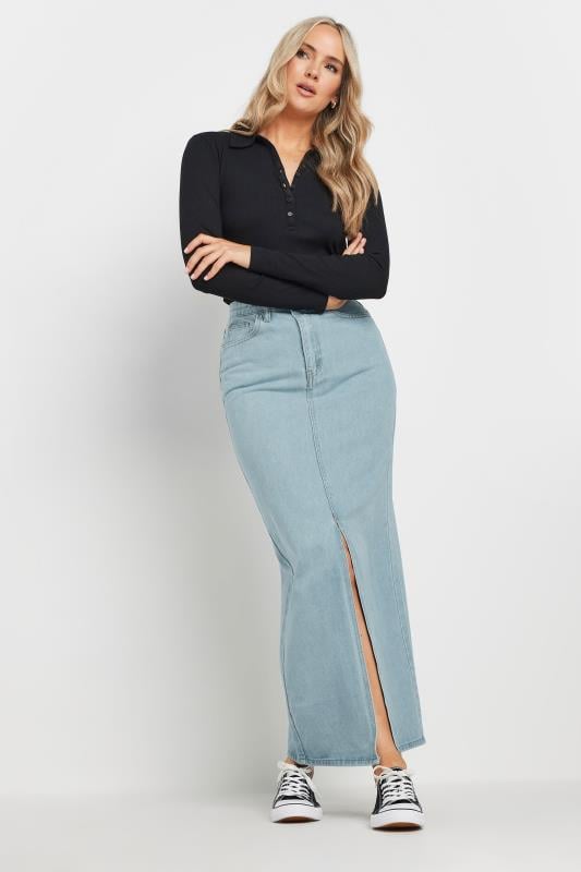 LTS Tall Blue Denim Split Maxi Skirt | Long Tall Sally  1