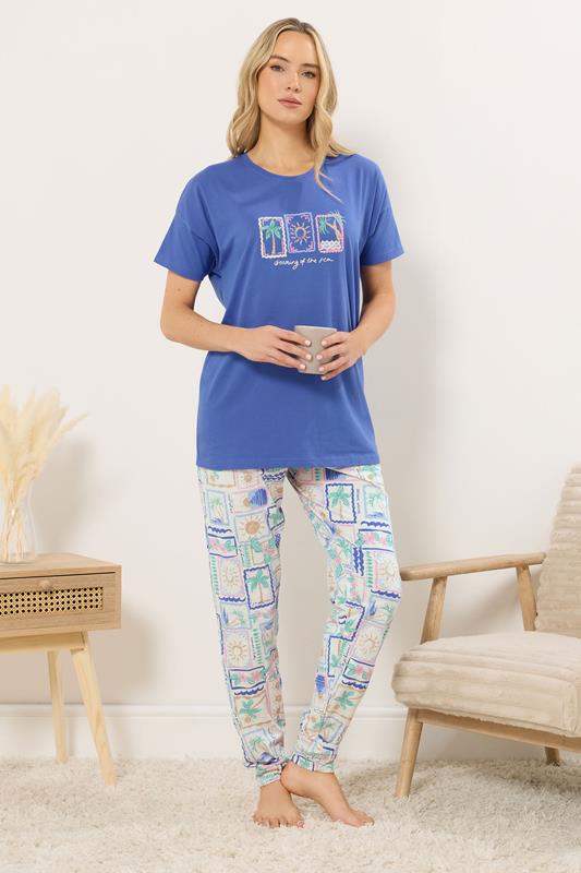 Tall  LTS Tall Blue 'Dreaming Of The Sea' Slogan Pyjama Set