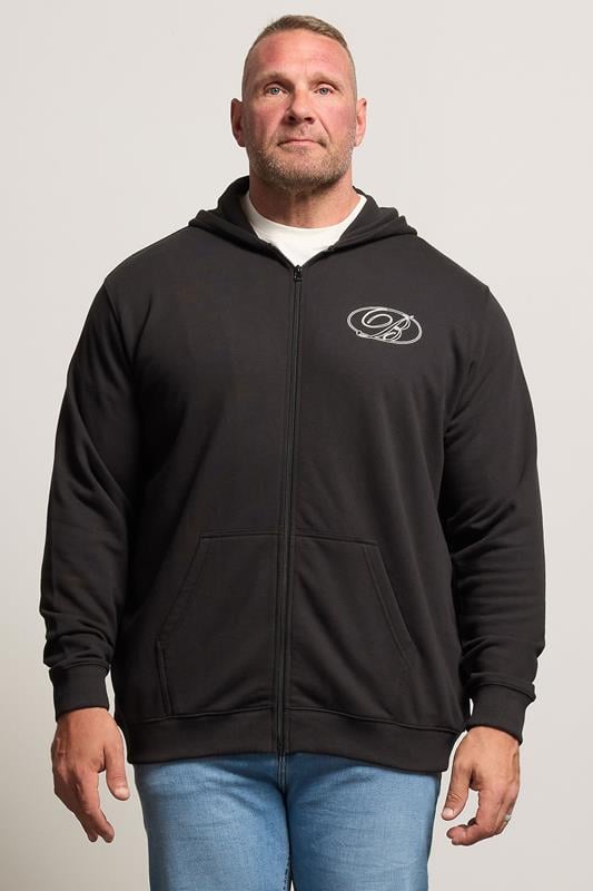 BadRhino Big & Tall Black Zip Up Worldwide Hoodie | BadRhino 1
