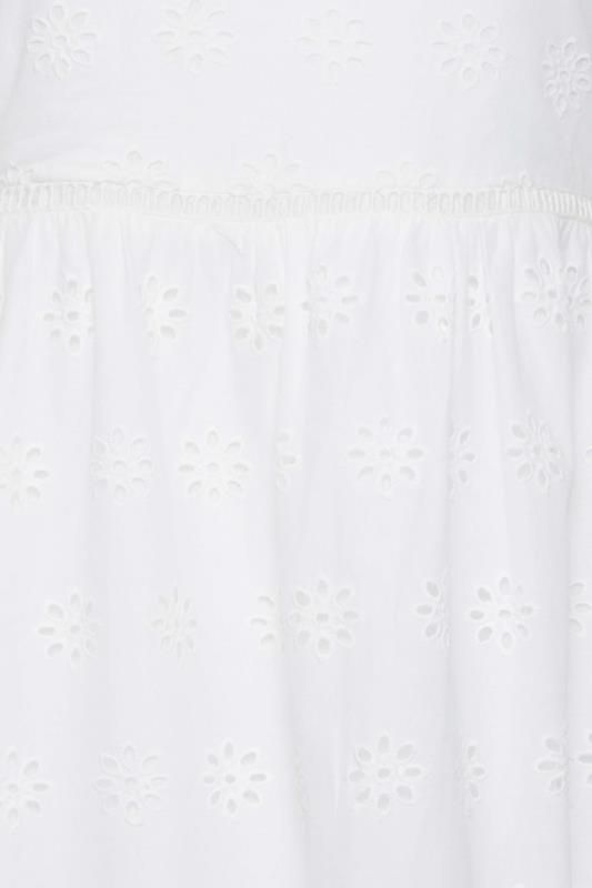 LTS Tall Women's White Broderie Tiered Maxi Dress | Long Tall Sally 5