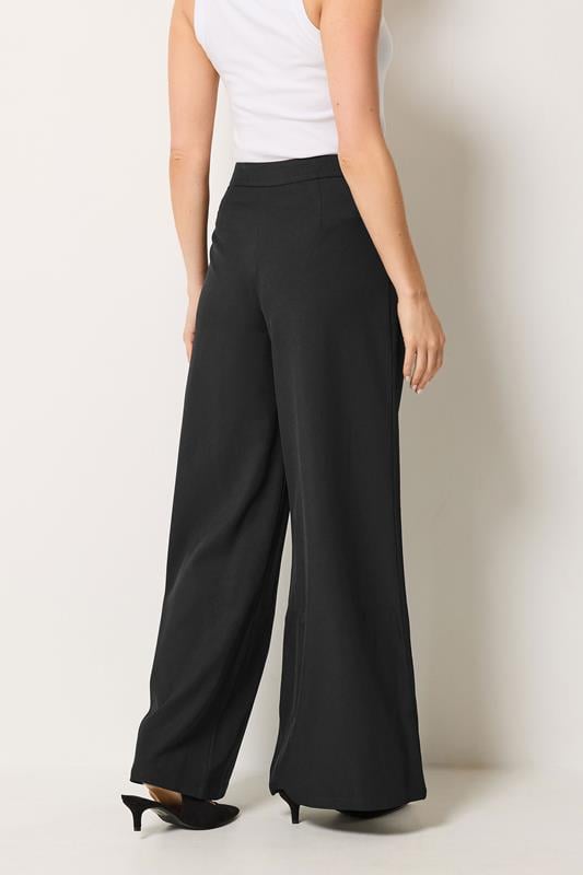 LTS Tall Women's Black Pleat Front Wide Leg Trousers | Evans 2