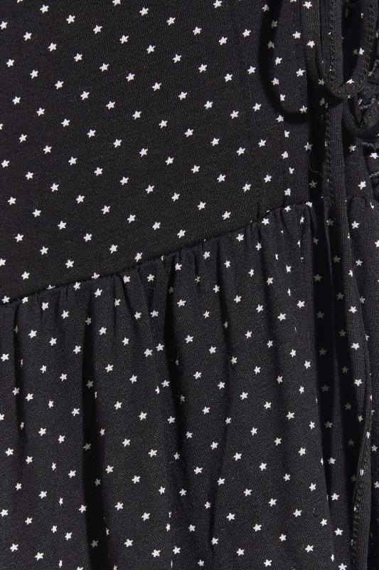 LTS Tall Women's Black Star Print Tie Detail Mini Sundress | Long Tall Sally 5