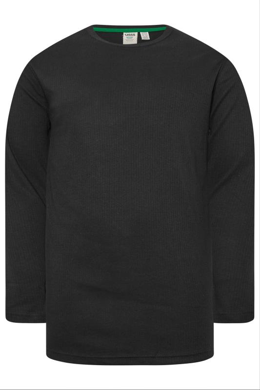 D555 Big & Tall Black Thermal Long Sleeve T-Shirt | BadRhino 3